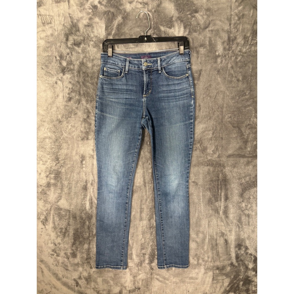 NYDJ Ami Skinny Ankle Jeans Medium Wash Blue Denim High Rise Size 4